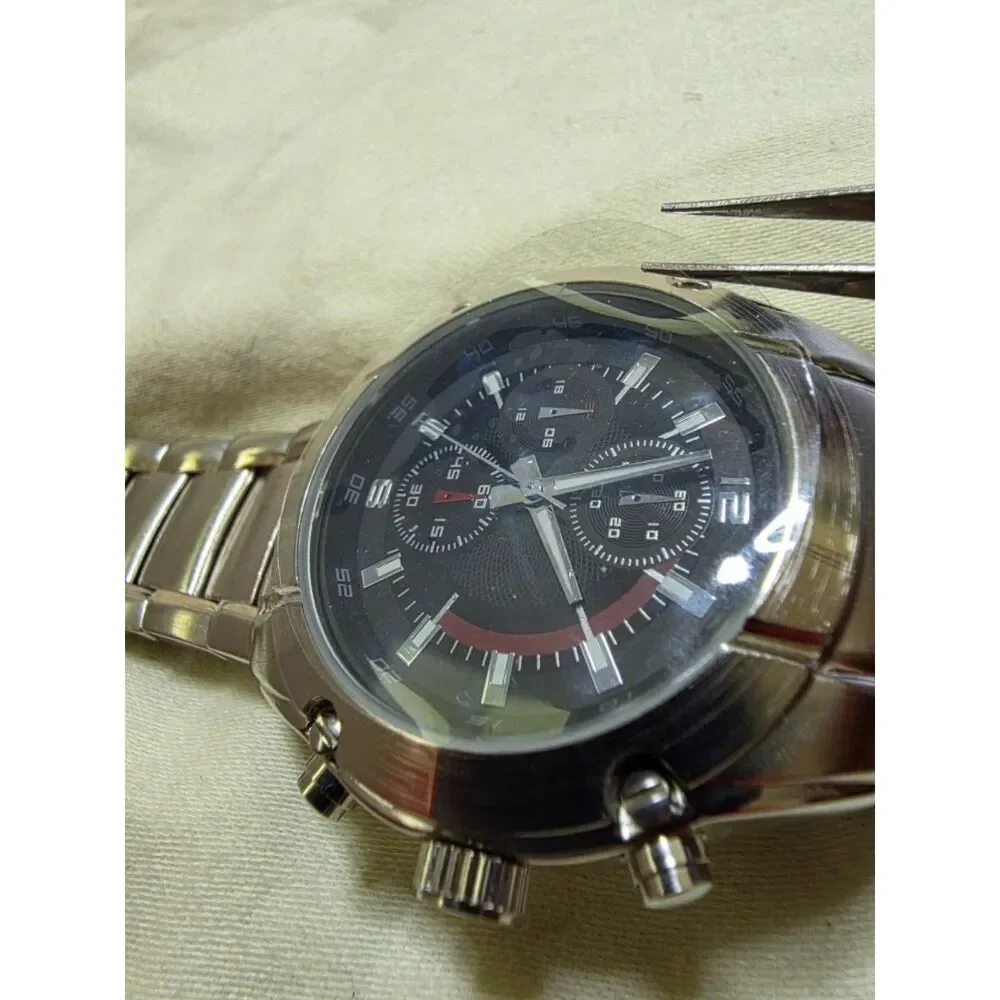 Merona Men's Quartz Sport Watch-Black Textured Dial–Steel Bracelet – (FMDM245)